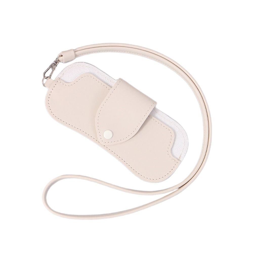 PU Leather Sunglasses Storage Bag Solid Color Hanging Sunglasses Eyewear Accessories