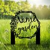 Metal Garden Stake Floral Yard Sign Custom Wording Outdoor Decor