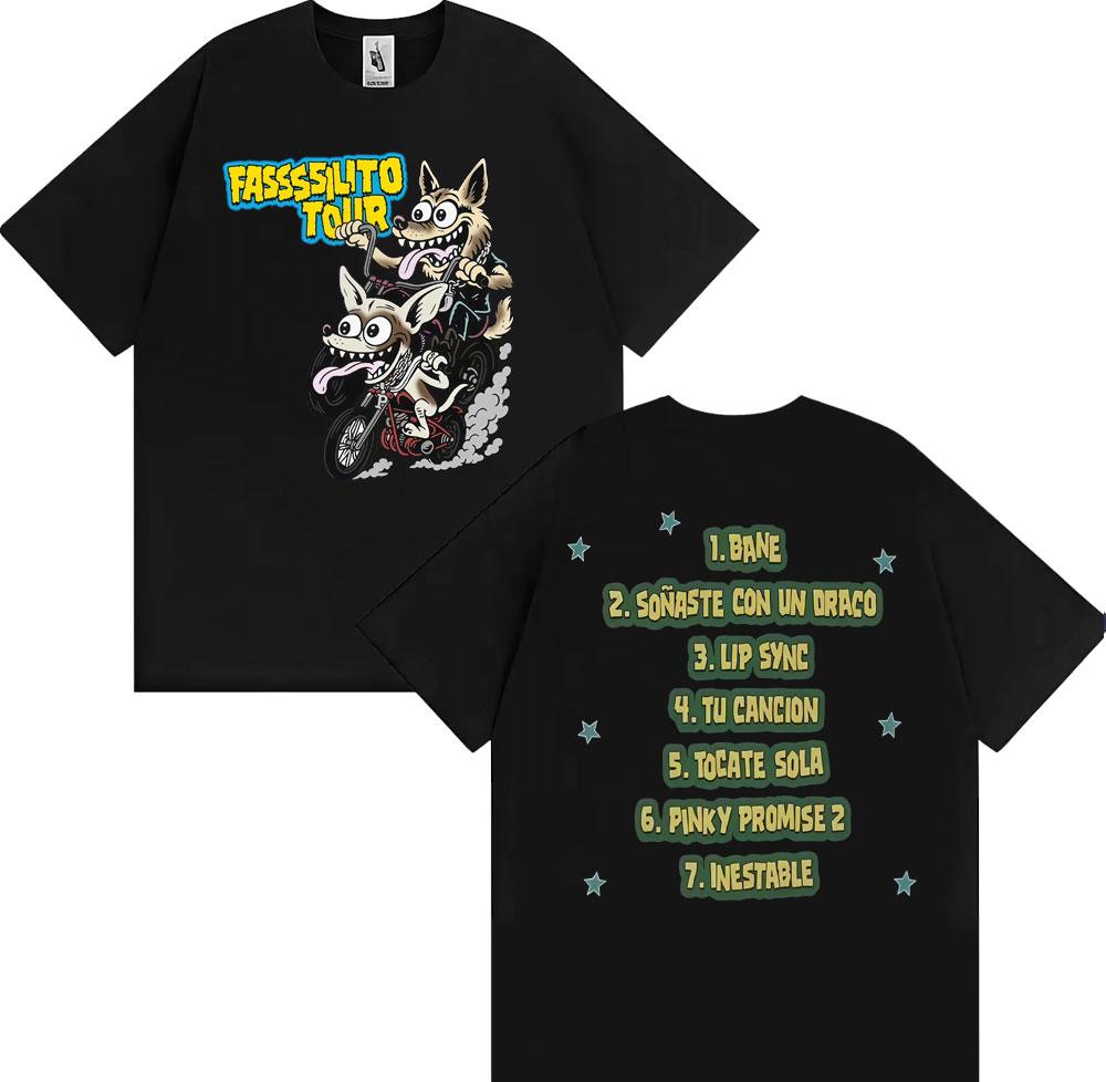 La Panter Lucho Rk Ta Facil 2026 New Album T Shirts Fassssilito Tour Tshirts Unisex Women Fashion Hip Hop Casual Oversized Tshirt