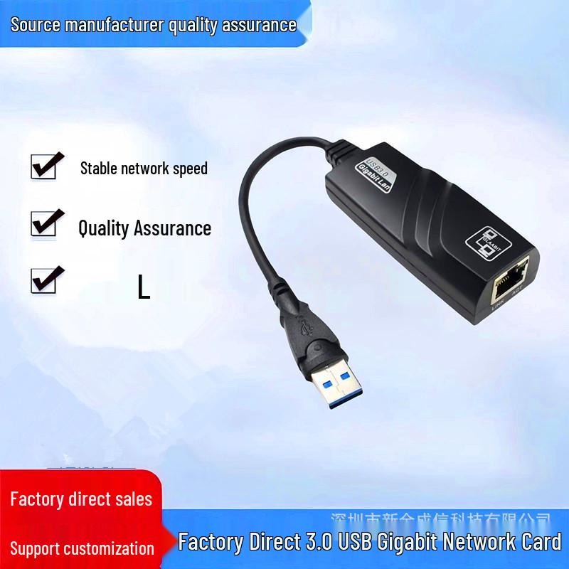 

Driver-Free USB 3.0 to RJ45 Gigabit Network Card with Cable Connector
