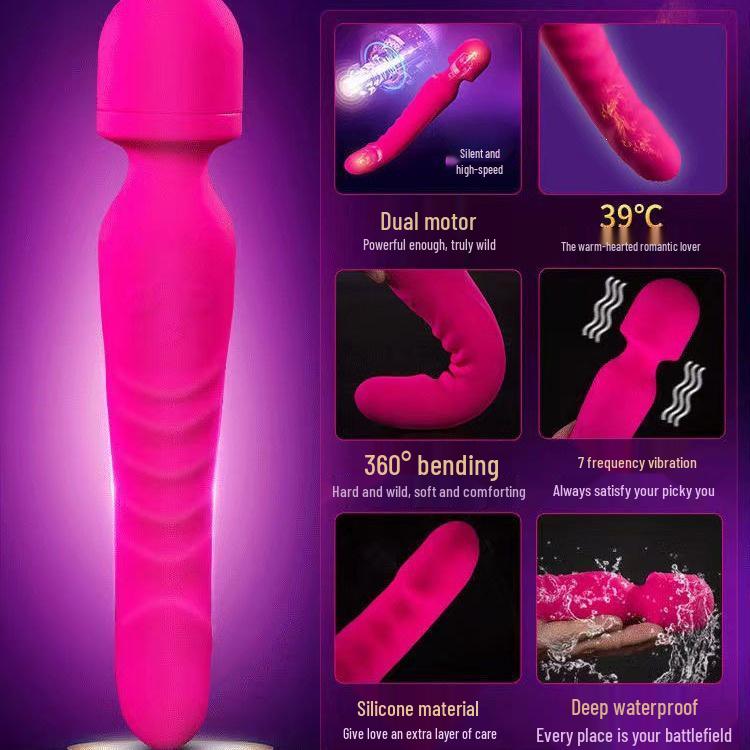 Multi-Frequency Heated Vibration Rod with Dual Motors for Women