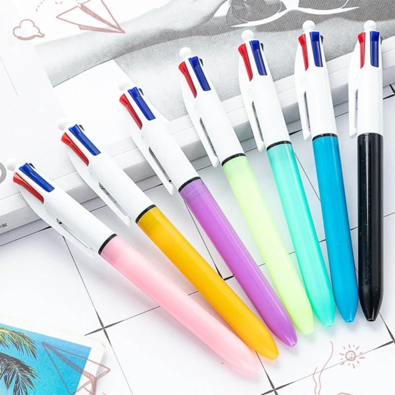 Ballpoint Pens 1.0mm Shuttle Pens 4-in-1 Retractable Ballpoint Pens Multicoloured Pens Writing Tool for Students Teacher