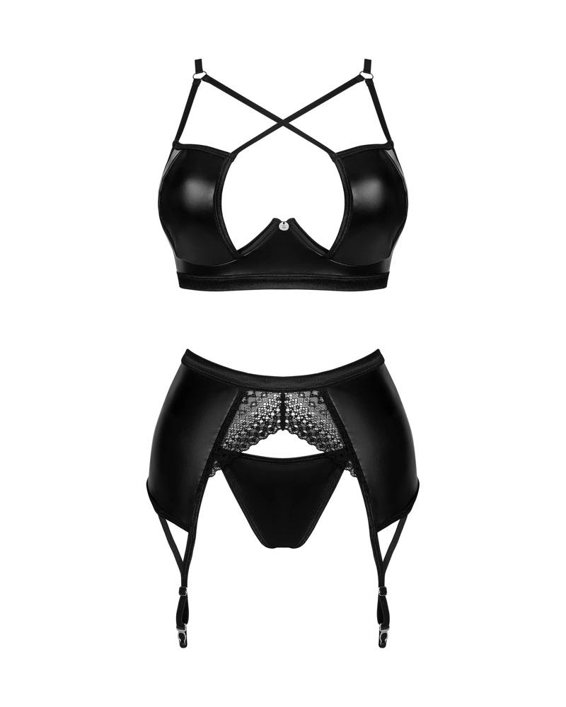 Obsessive - Sexy 3-Piece Norides Set Black XL/2XL