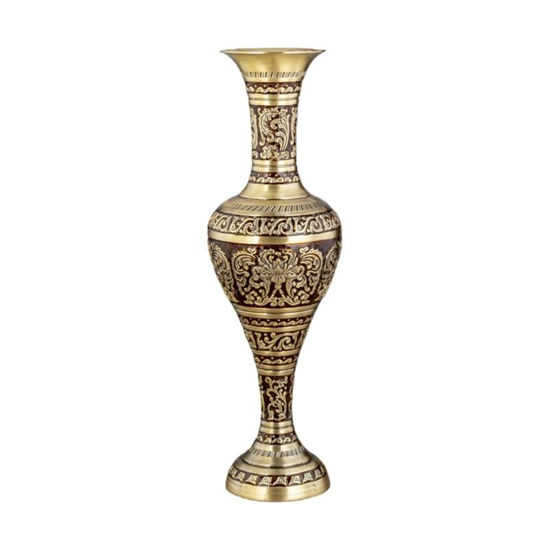 Embossed Antique Tall Metal Vases Flower Arrangements Container for Living Space Artistic Homes Centerpieces Decors
