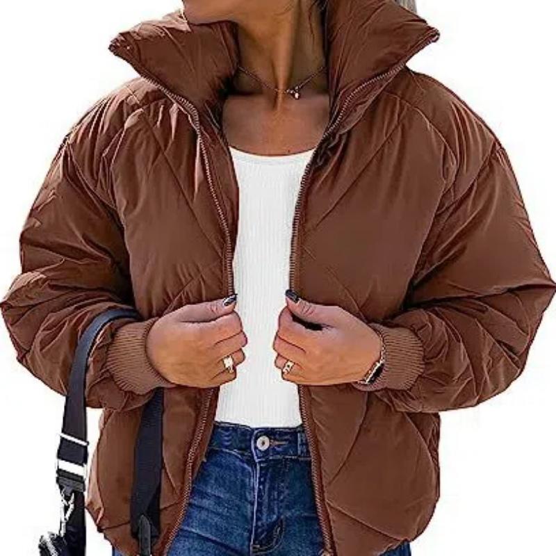 Women's Quilted Puffer Vest Sleeveless Lightweight Zip Up Jacket Winter Warm Coat Outerwear Short Puffer Jacket with High Collar