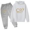 Kids Fashion CR7 Hoodie Boy Girl Toddler Pullover 3-12 Years Football Letters Clothing Casual Top+Pants 2P Brand Coat Sports Set