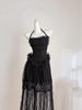 Ethereal Mesh Patchwork Halter Dress: Strapless Sleeveless Black Long Dress - Spring 2026 Collection