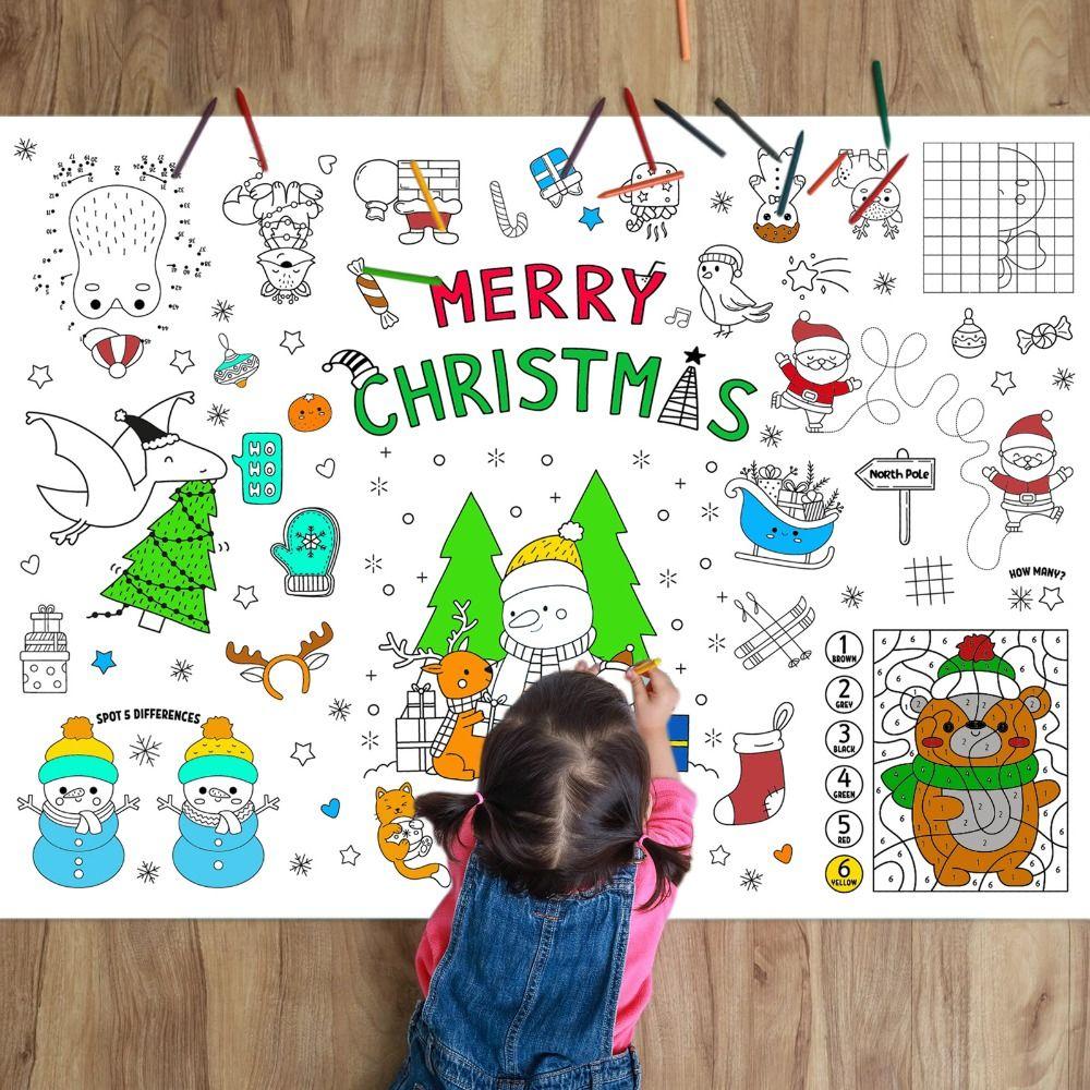 Birthday Dinosaur Space Large Coloring Tablecloth Banner Color-in Activities Games  Party Supplies