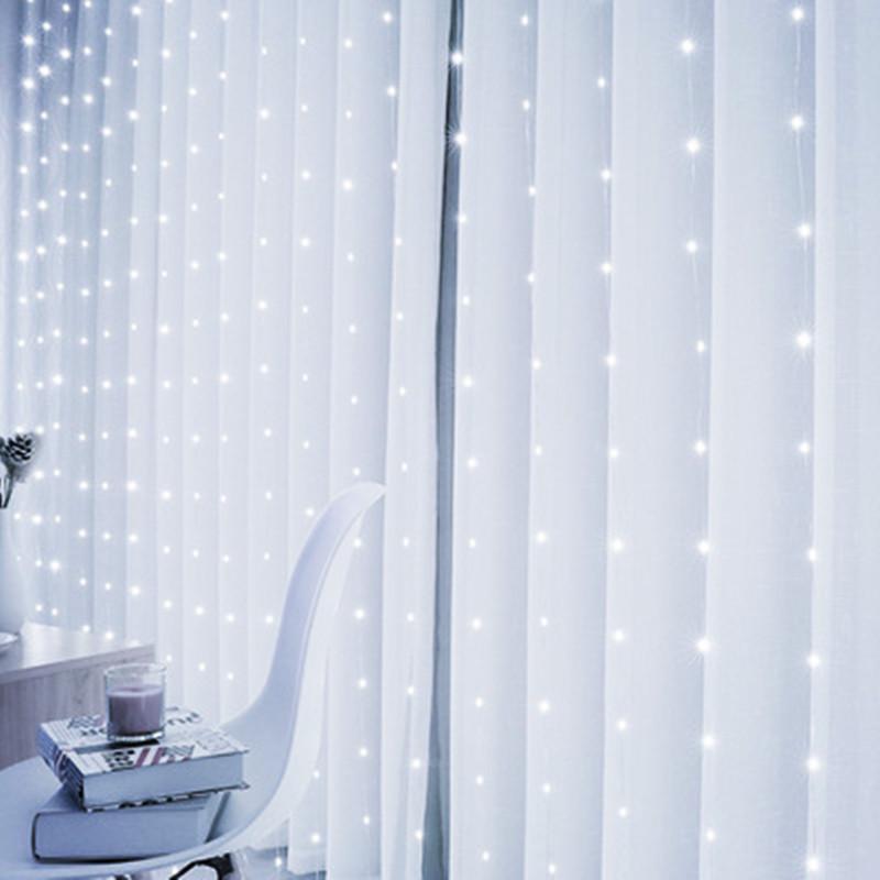 USB Remote-Control LED Curtain Lights with 8 Functions - Colorful Copper Wire String for Christmas & Festival Decoration