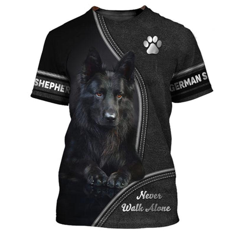 German Shepherd 3D Print T-Shirts Men's Summer Casual Crew Neck Short Sleeve T Shirt Oversized Tees Harajuku Tops Man Clothing