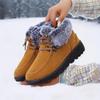 Botas de Neve de Inverno Novas com Forro de Lã Botas Curtas Quentes Espessas Sapatos de Cano Baixo Antifrio Modernos Versáteis Casuais Sapatos Femininos