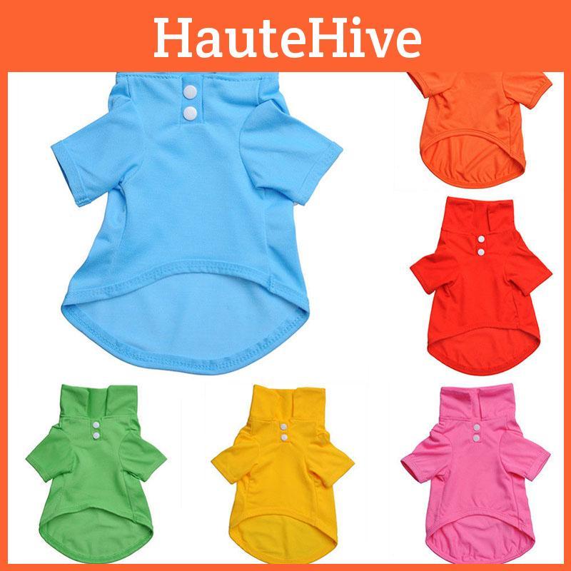 Stylish Pet Dog Polo Shirt Top Summer Vibrant Colors For Dogs And Cats Apparel T-shirt