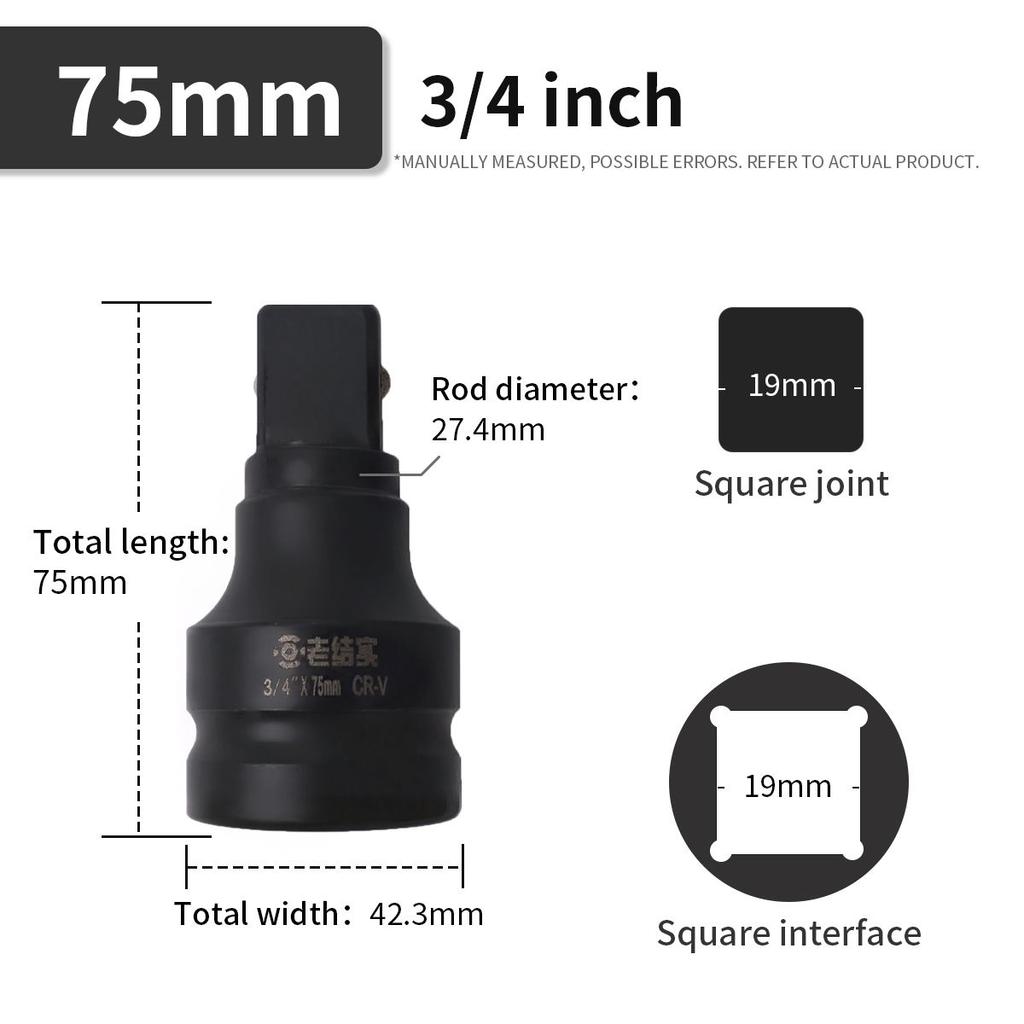 1Pc Heavy Duty Long Extension Bar Ratchet Wrench Impact Socket Extender Pneumatic Tool  1/2 3/4 1 Inch 75 125 150 200 300 400mm