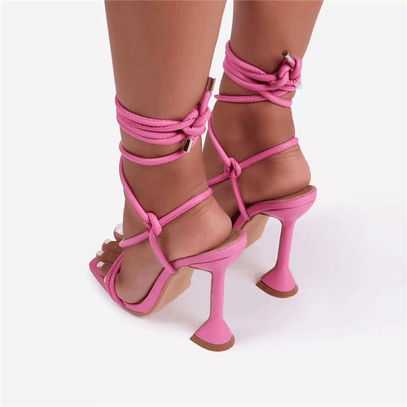 Pantofi Noi Femei Sandale Gladiator Sandale Sexy cu Toc Înalt Pantofi de Vară pentru Petrecere Pantofi cu Curele Încrucișate cu Șireturi Mărimi Mari 36-43