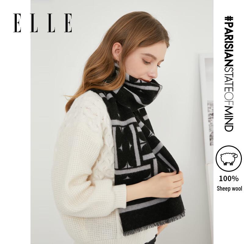 ELLE 100% Wool Scarf for Men & Women (Gift Box)