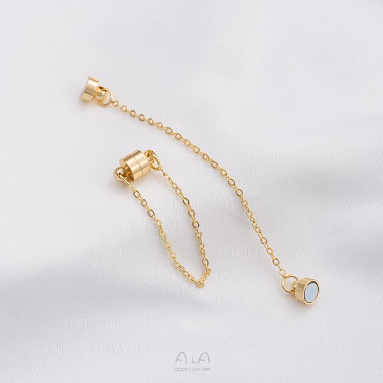 

Браслет/Ожерелье с магнитной застежкой против падения, заполненный 14-каратным золотом, с соединением в виде О-цепи