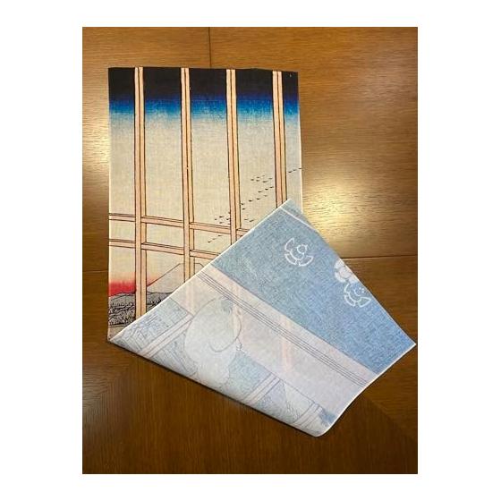 Ukiyo-e Tenugui Towel by Utagawa Hiroshige - Famous Views of Edo: Asakusa Tappo Tori no Machi Moede - 100% Cotton, Japan's Finest Tokka Fabric,