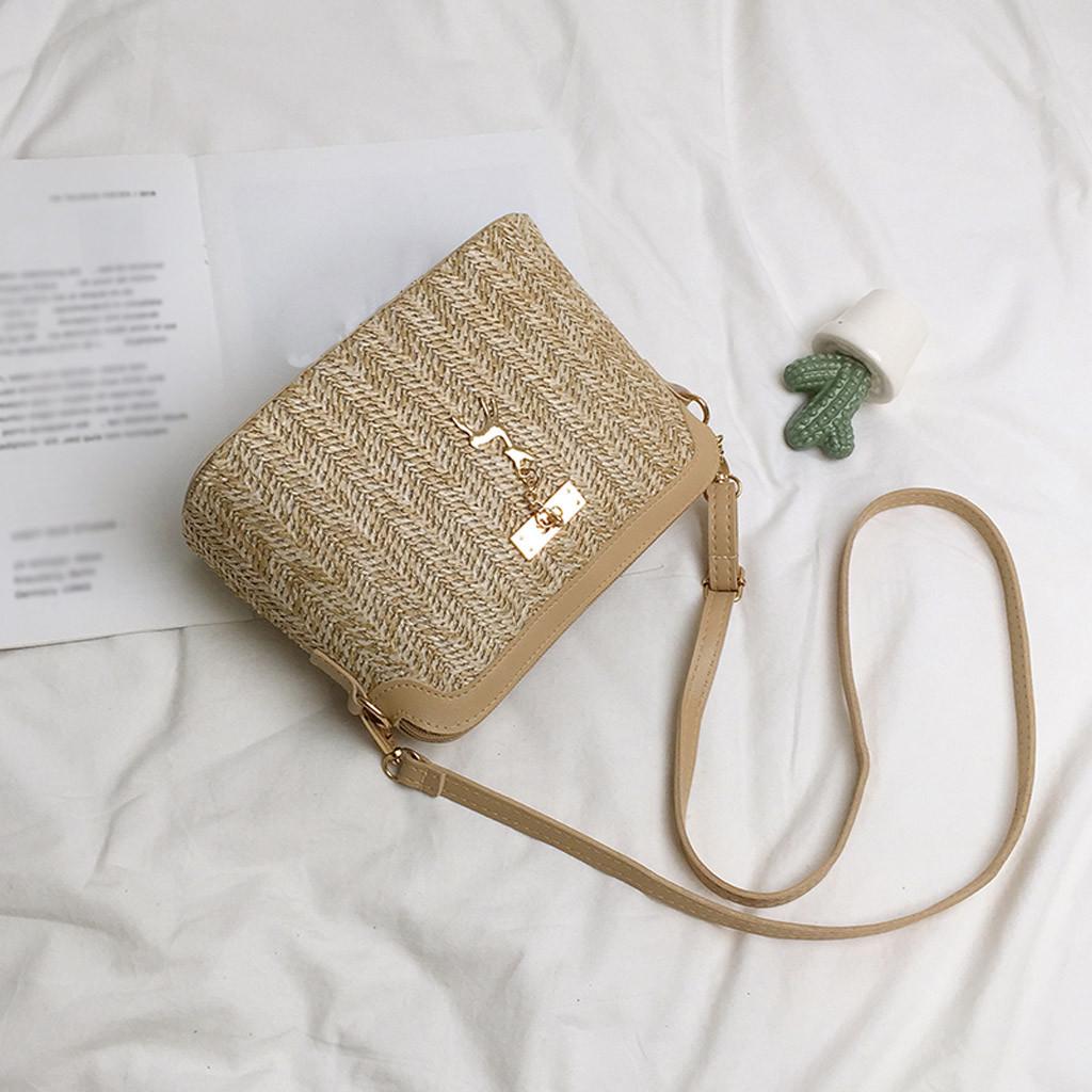 Модная женская тканая сумка-мессенджер с подвеской в ​​виде палевого луча — фото 6