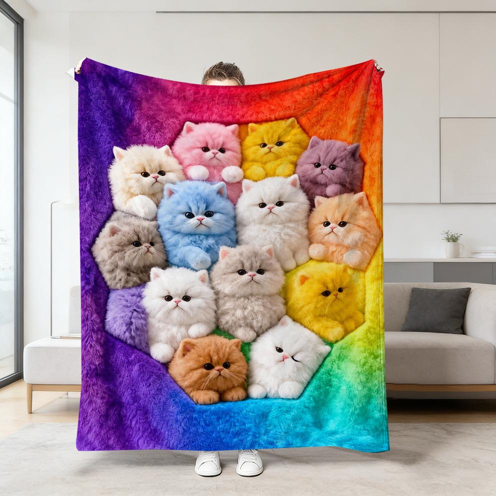 150*200cm Flannel Blanket, Thickened Blanket, Air-conditioned Nap Blanket