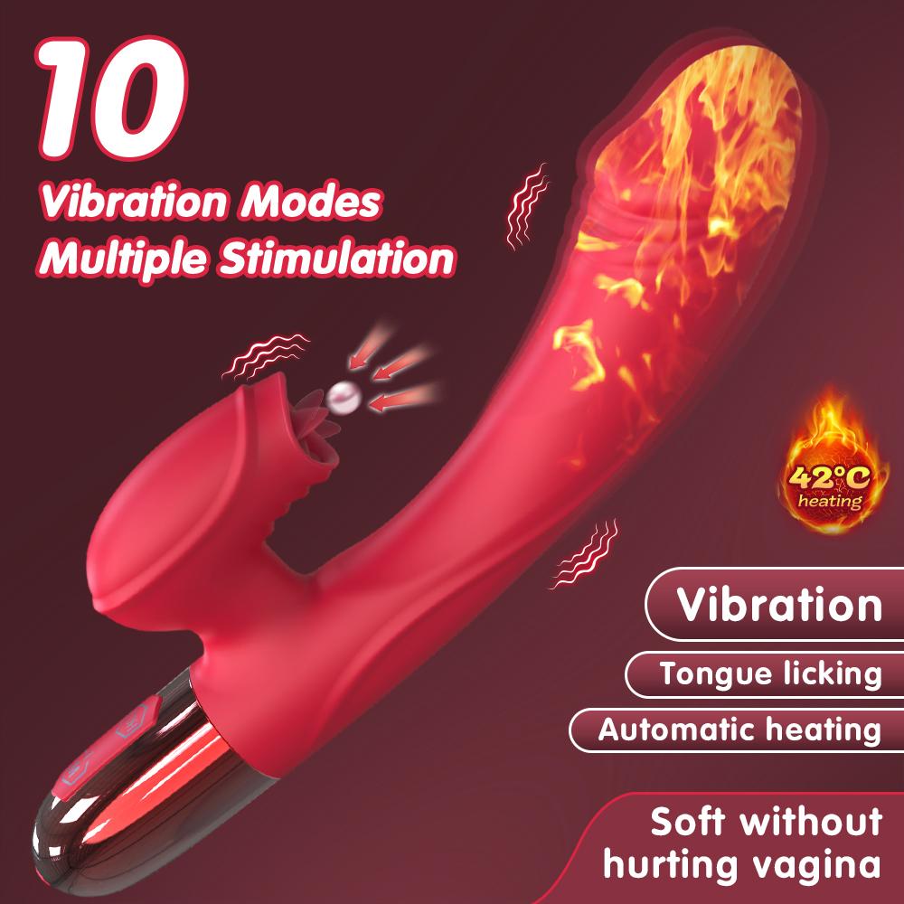 Powerful Rabbit Vibrator For Women G Spot Telescopic Rotating Clitoris Vagina Stimulator Female Masturbator For Adult Sexy Toys