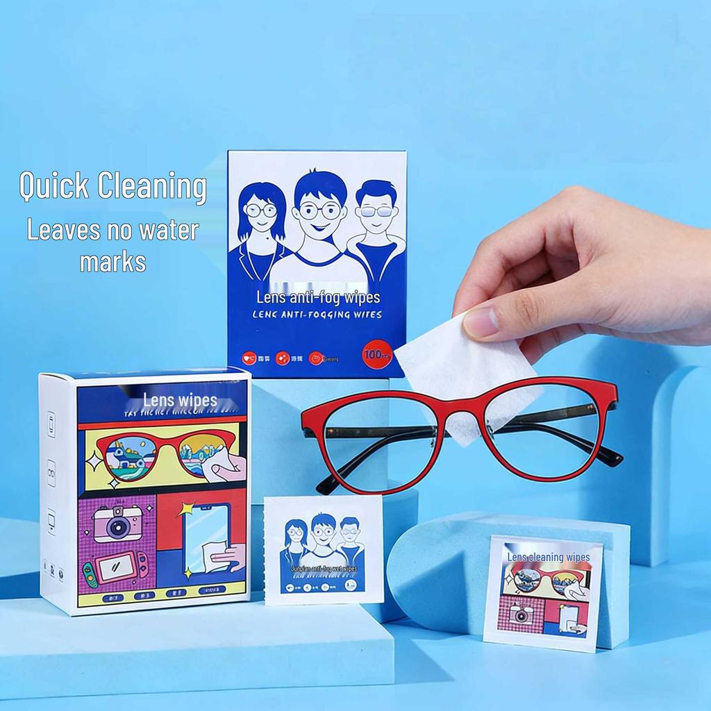 Disposable Anti-Fog Lens & Screen Cleaning Wipes for Glasses, Mirrors, and Phones