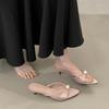 Fashion Elegant Pearl Decor Open-Toe Slippers Fashion Women Slippers Summer 2025 Outwear Pointed Toe Thin Heel Sandals Zapatos De Mujer