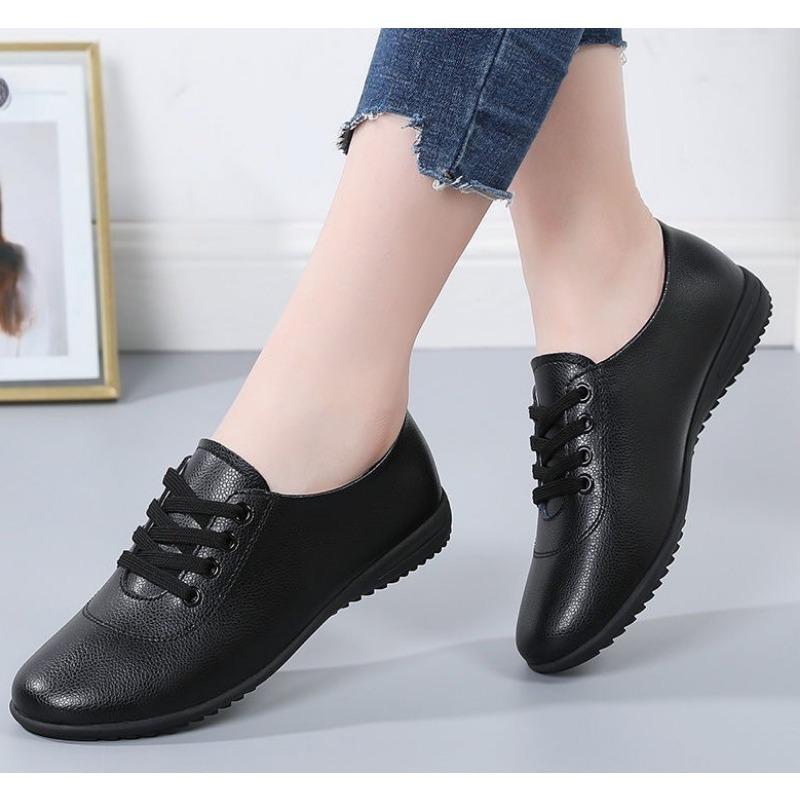 2cm Spring Student Small White Shoes Women's Casual Round Head Flat Bottom Plus Size Ladies Shoe