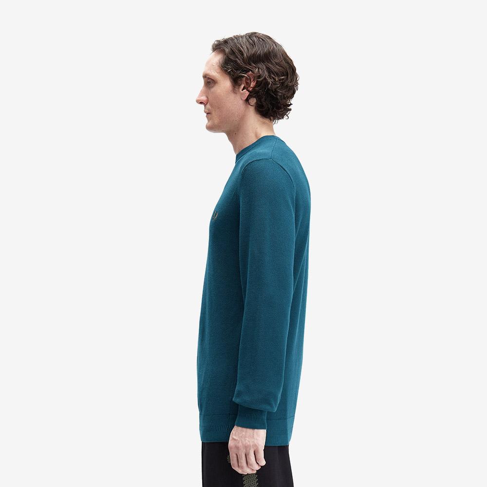 FRED PERRY [Sharp] Pique Stitch Knit - Dark Petrol Afpm2531309-Z23