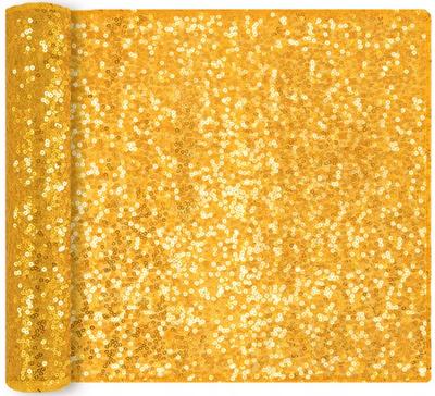 Decorative Sequin Table Runner Gold Christmas New Year' Eve 200X28Cm