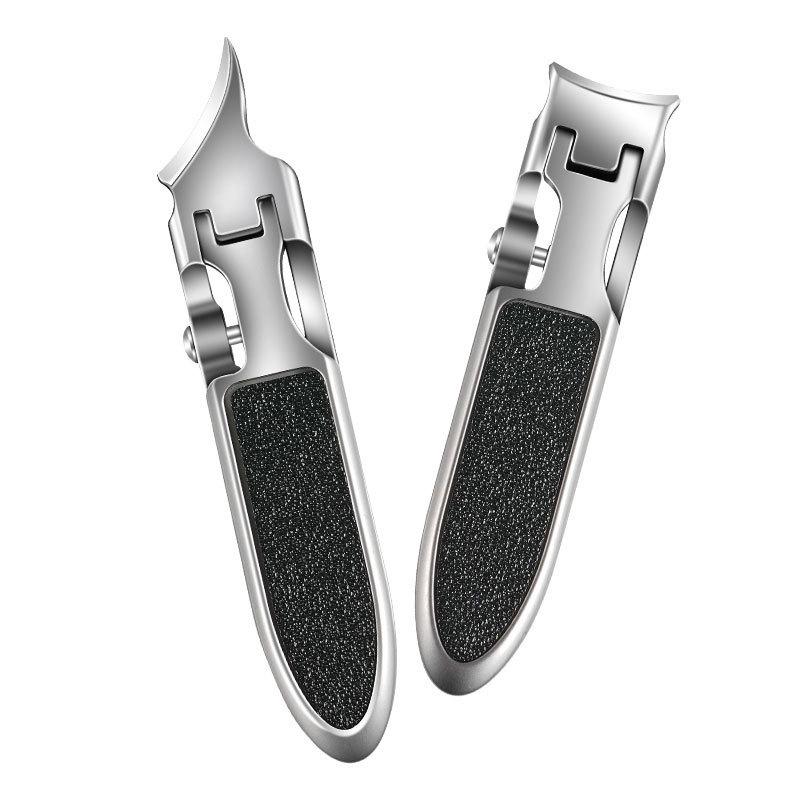 Portable Powder Steel Thin Nail Clippers Set with Anti-Splash Angled Flat Edge - New Model