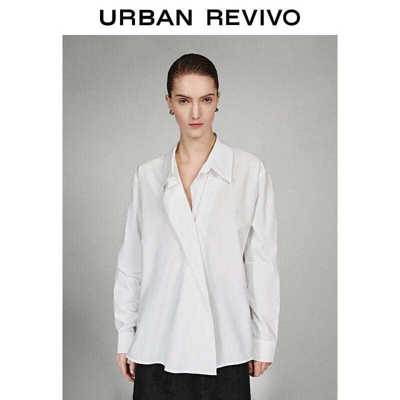 UR Women's Irregular Placket Cotton Shirt