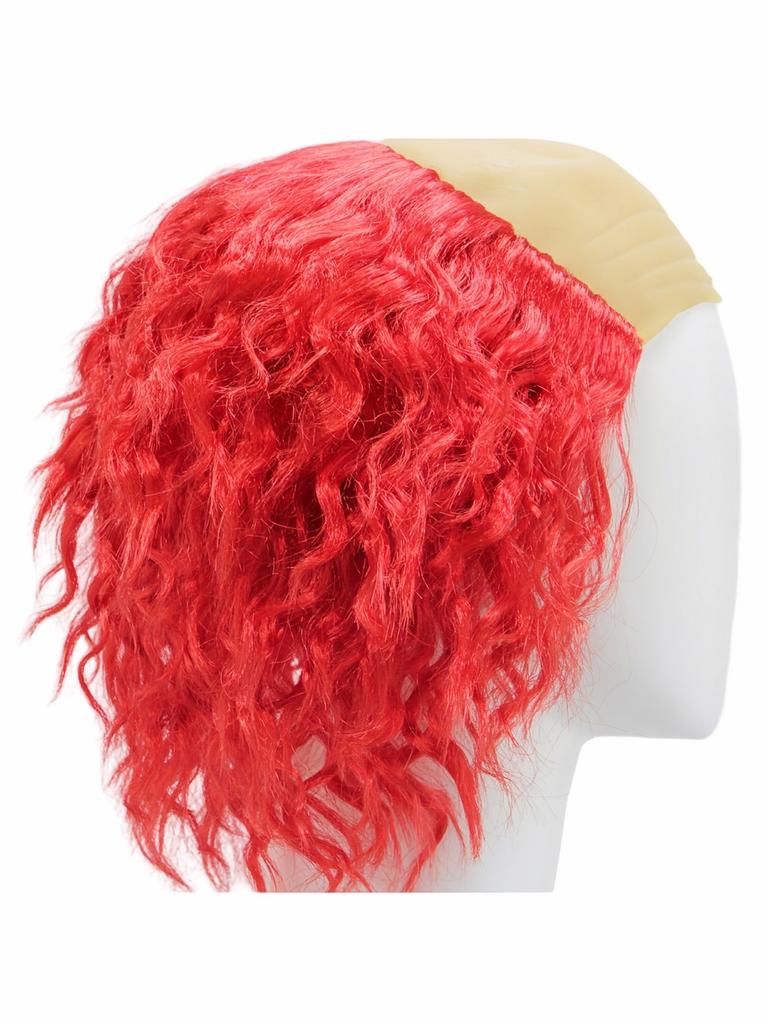 Red Curly Head Chemical Fiber Synthetic Wig | Horror Theme Party Tricky Funny Clown Role Playing Wig