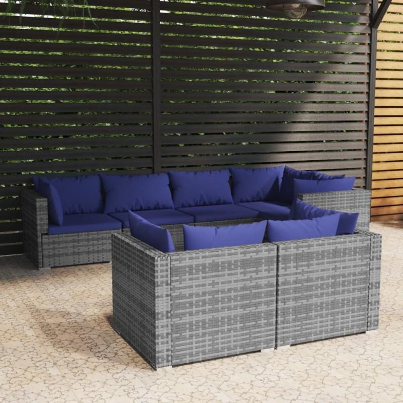 Day and Night - Day and Night Garden Furniture Set 7 Pieces and Gray Synthetic Rattan Cushions