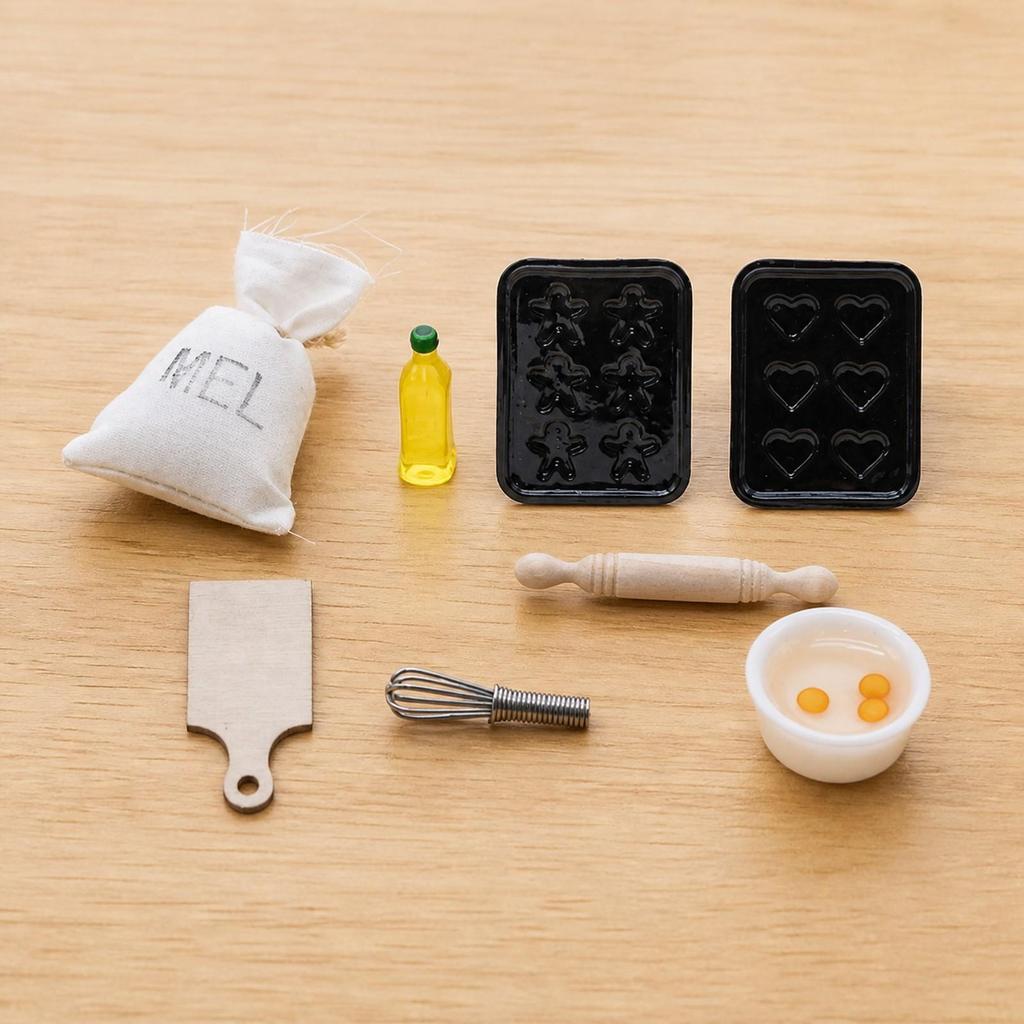 Miniature Dollhouse Pastry Accessory Set Kitchen with Detailed for