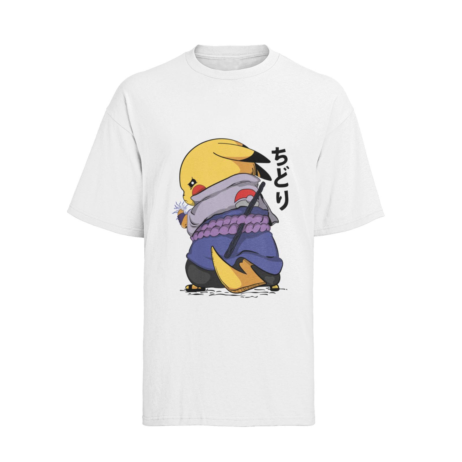 Anime Naruto Pika Parody Sasuke Parody Men s T-Shirt Mens Womens Tees Top Organic Cotton S-XXXL 2XL