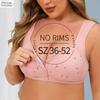 Large size bra popular setting cup front buckle underwear women's printing steel rimless vest type large size underwear