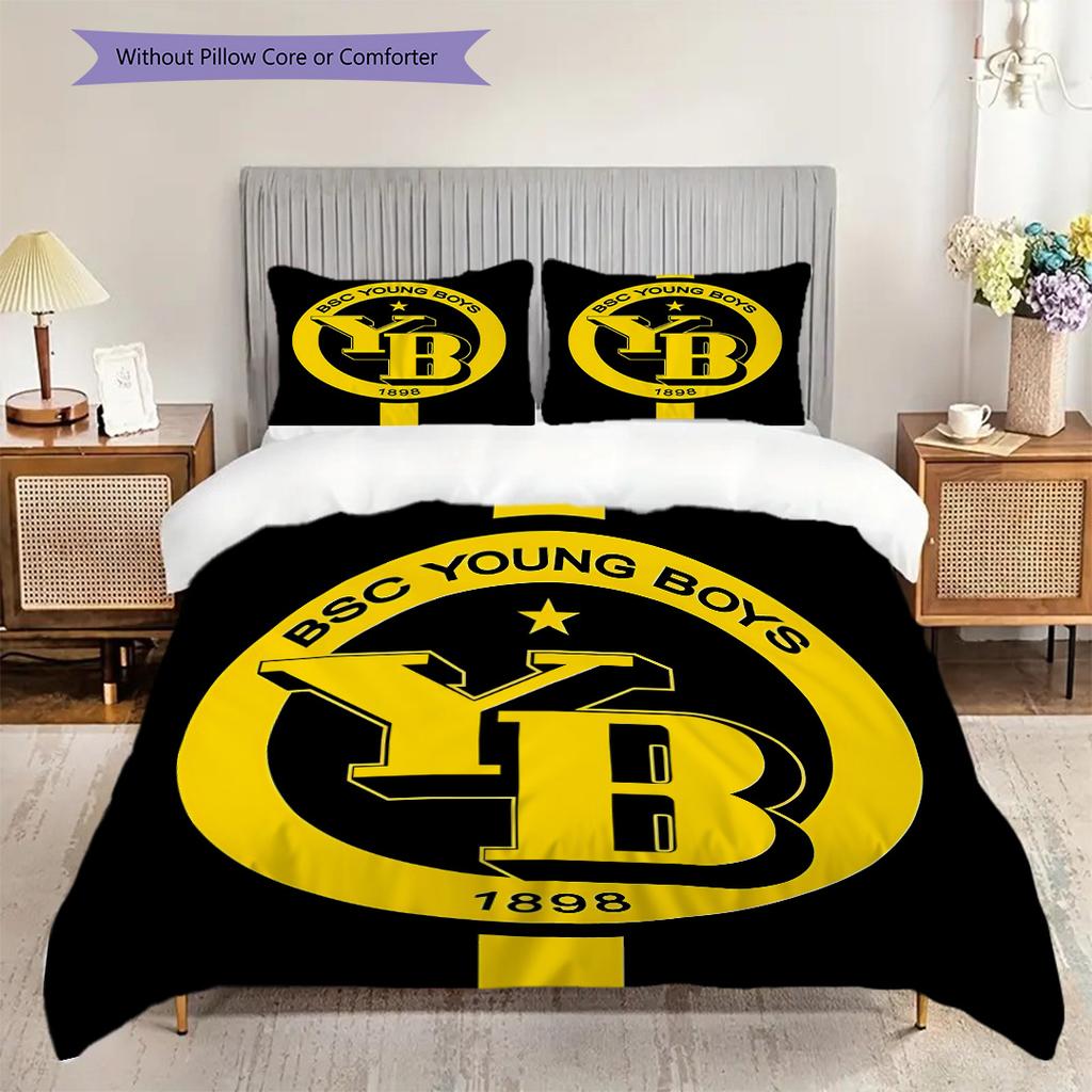 BSC YB Muster Bettwäsche Steppdecke Set Bettbezug Kissenbezug Heimdekoration Geburtstagsgeschenk (1 Bettbezug + 2 Kissenbezüge, ohne Füllung)