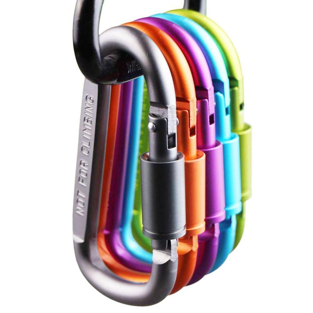 Aluminium Alloy Safety Keychain Buckles Climbing D Carabiner Spring Clips Camping Hiking Hooks