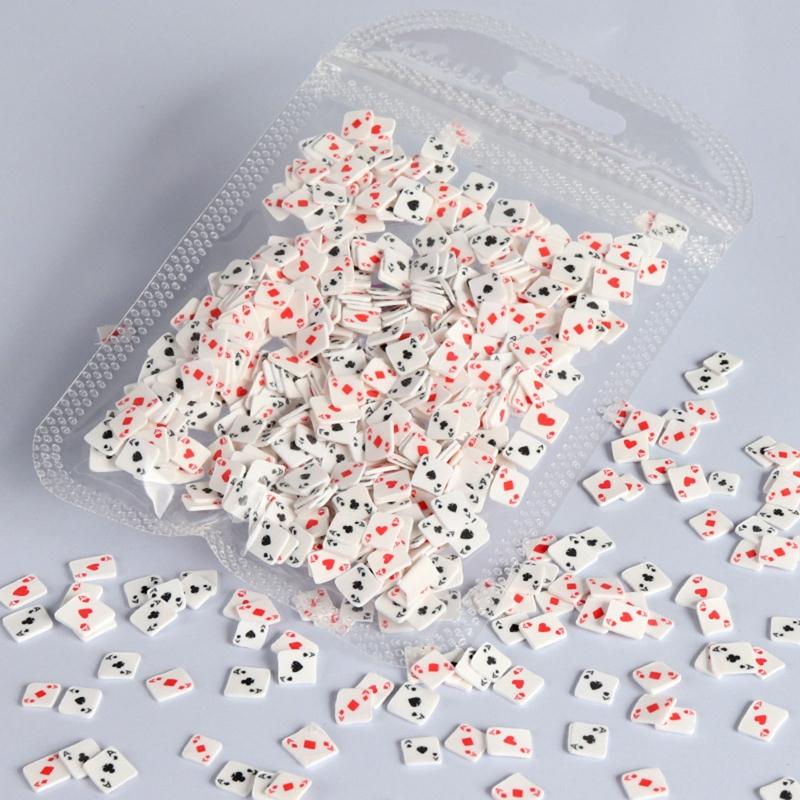 Playing Card Slices Charms for Resin  Slime Making Pieces Sticker for DIY Crafts Nail Art Cellphone Decor