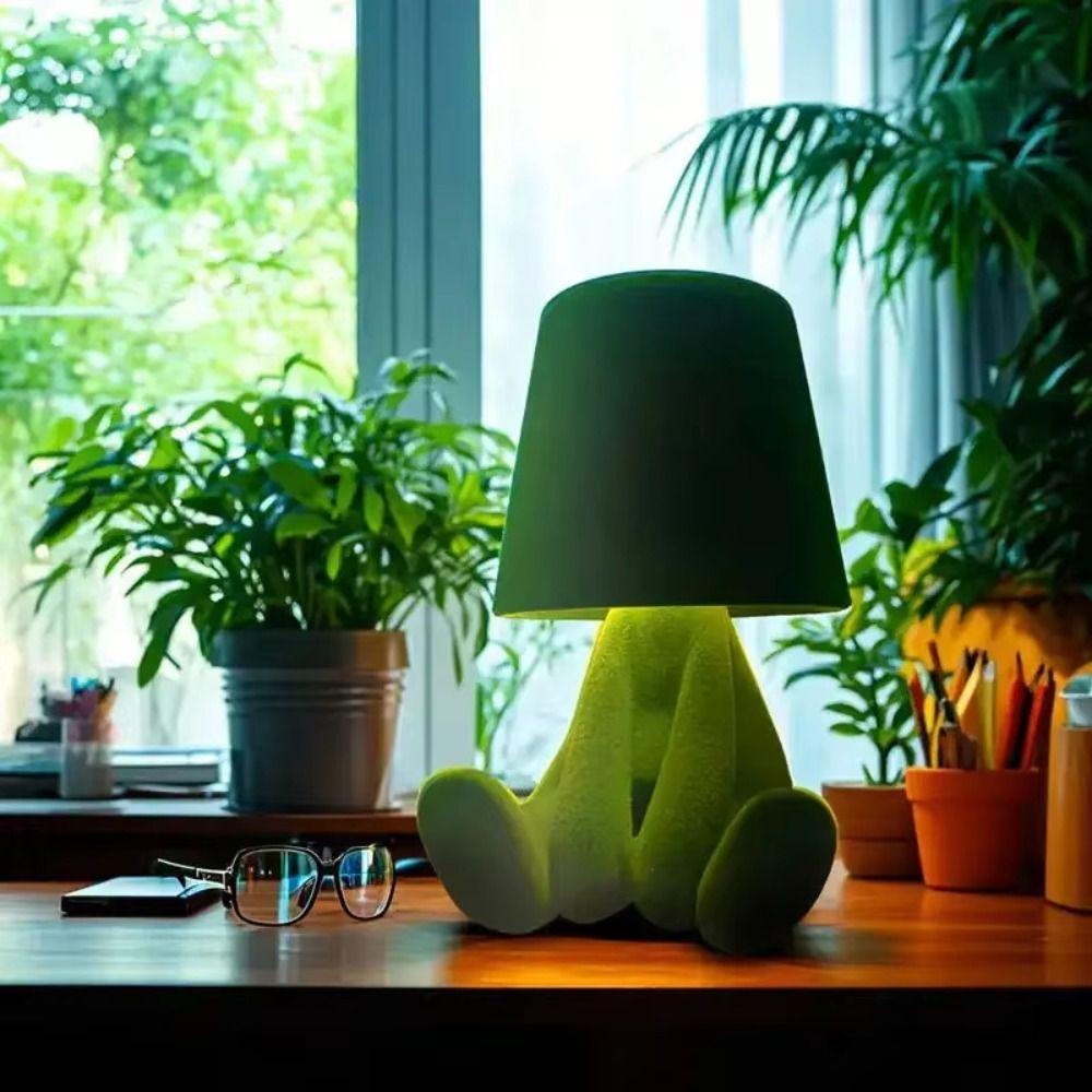 Touch Control Table Lamp Colorful Design Flocking Texture Bedside Lamp Mini Size Creative Shape Desk Light Gift Giving