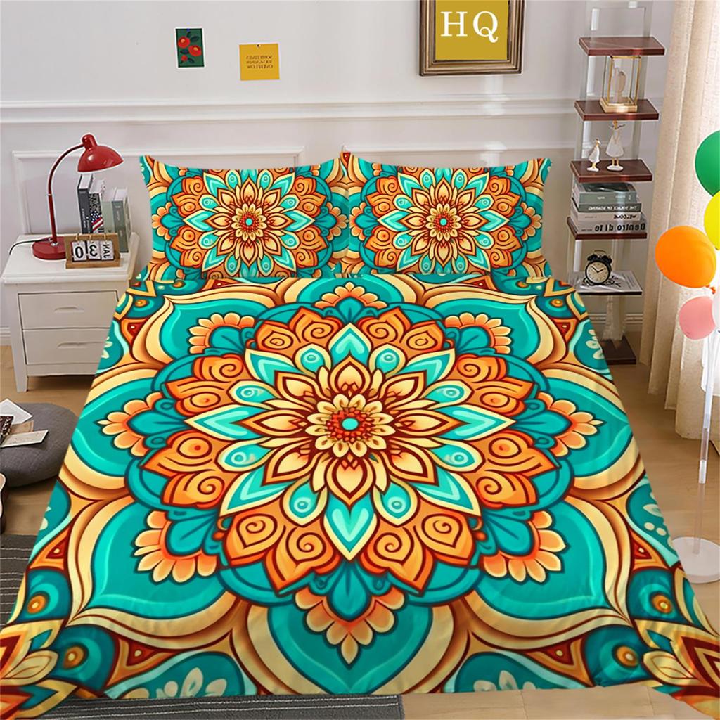 3D Digital Printing Bedding Set Bohemian Datura Quilt Cover Pillow Case Home Bedding Set AU/EU/US Full Size Single/Double Bed
