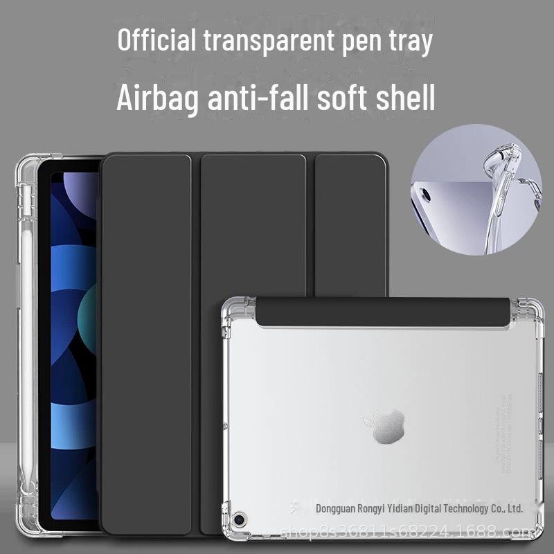 Protective Cover with Pen Slot for iPad 10.2" & 10.9", Airbag Anti-Fall, Pro 11" Transparent Case