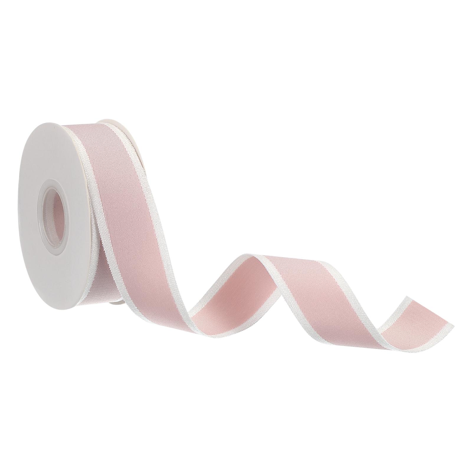 

Christmas Striped Ribbon 9.8 Yards x 25/38mm Candy Ribbon Roll Fabric Christmas Ribbon for Gift Wrapping Home Decor Floral Decor 9.8 Yards x 25mm рожевий