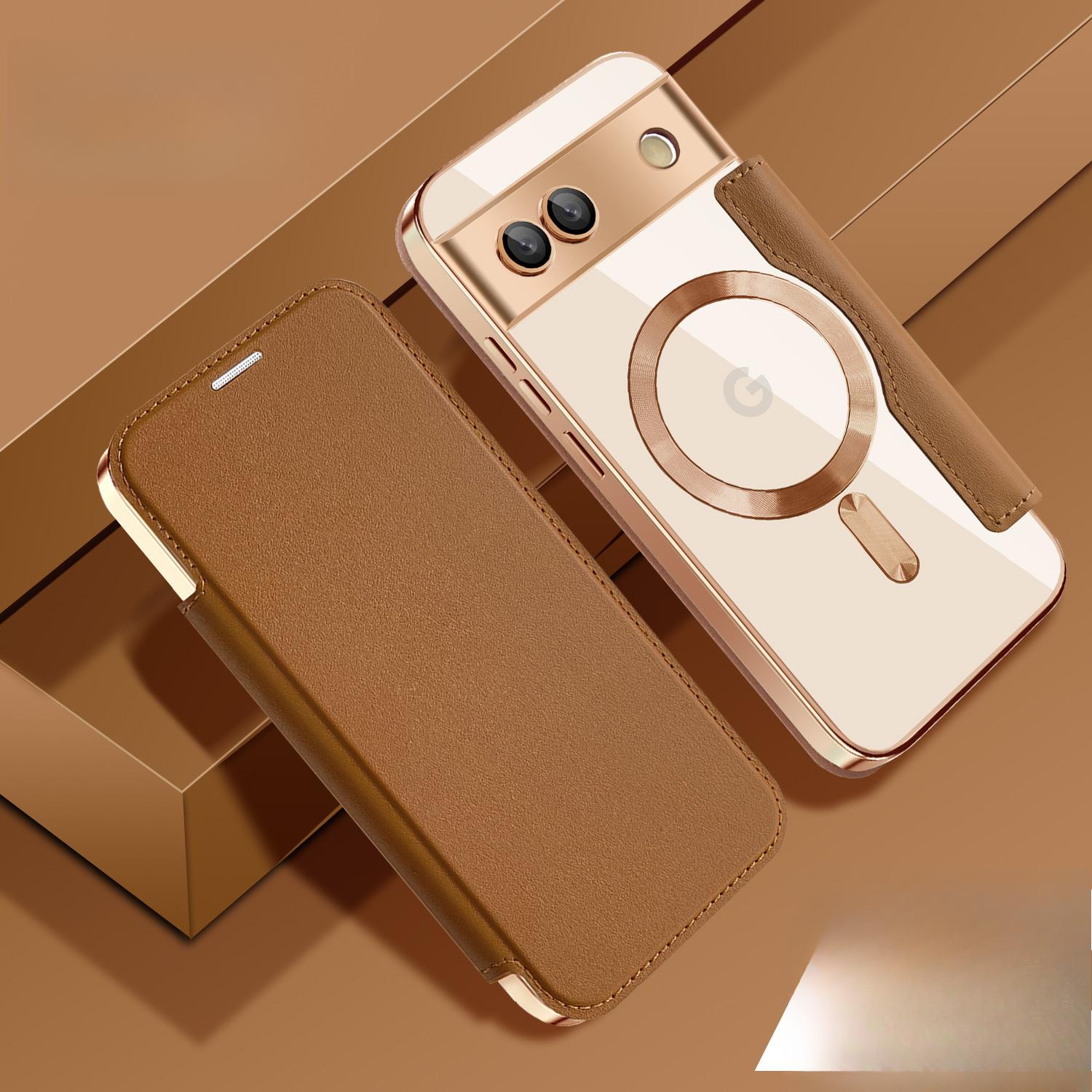 

Вставка для магнитной карты Golden Shield совместима с бизнес-чехлом Google Pixel9PRO и защитным чехлом MagSafe Google pixel 9PRO XL коричневый