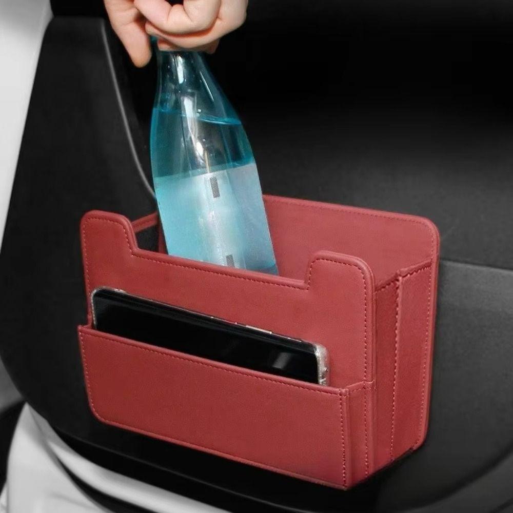 Leather Material Car Trash Bin Leatherette Material Car Door Storage Box Car Storage