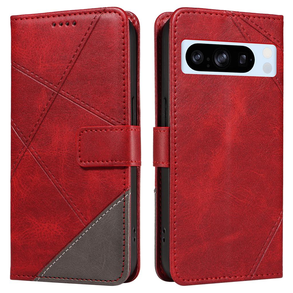 For Google Pixel 8 Pro Case Lines Pattern PU Leather Wallet Folio Phone Cover