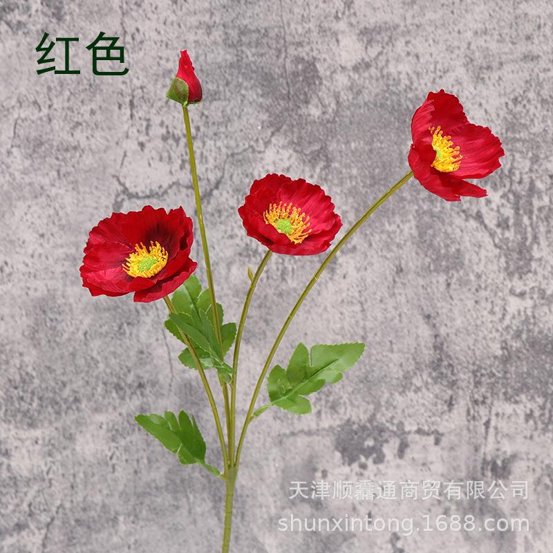 Artificial Flower Poppy Silk Flower Decoration For Floral Arrangements