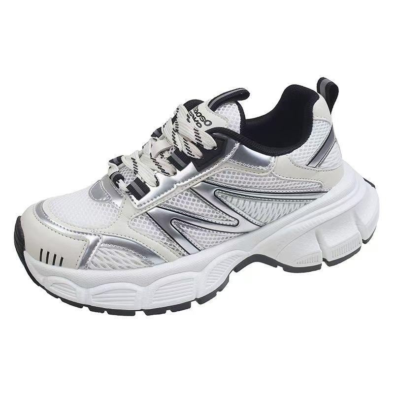 Thick-soled silver dad shoes women's spring and summer new breathable orgasm casual sports shoes