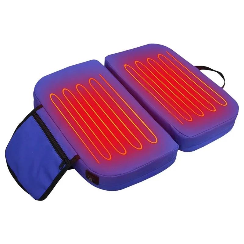 

Складная греющая подушка для сиденья Водонепроницаемый коврик для кемпинга на открытом воздухе Питание от USB 3 уровня нагрева Для скамейки в парке Стадиона Путешествий Сертифицировано синий