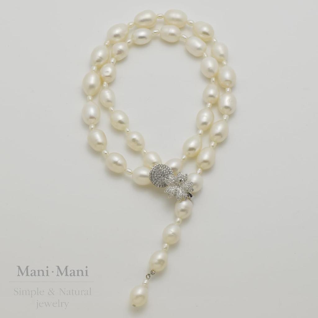 Easy to wear pearl genuine freshwater natural magnetic ceremonial drawstring care warranty in June wedding [Mani Mani] necklace, Y-shaped choker,